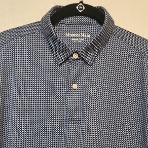 Mizzen+Main | Men's Classic Fit Navy Geometric Print Short Sleeves Polo Sz M